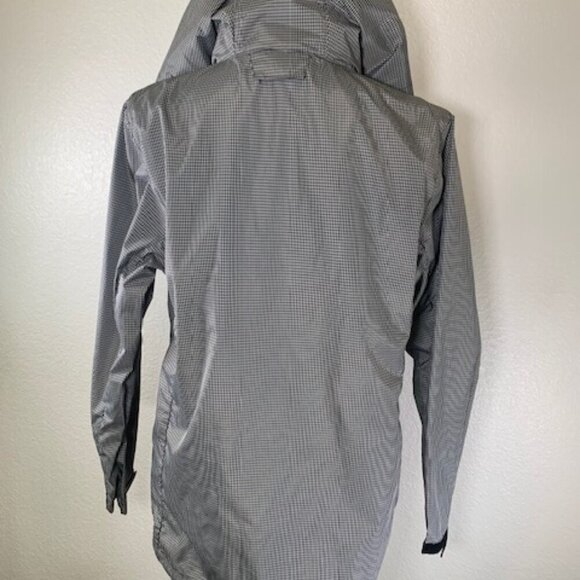 PRICE DROP! IZOD Women's PerformX Black Gingham Windbreaker Jacket Golf Hood L - Picture 2 of 6